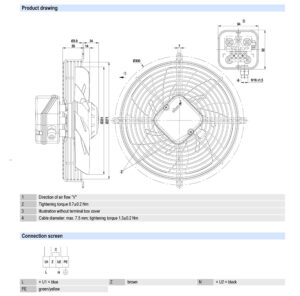 EBM PAPST FAN S2E250-AL06-11 VENTILATORE D. 250 2POLI MONO ASPIRANTE